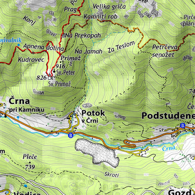 Planinska zveza Slovenije Kamnik in okolica - zahod1:25.000 PZS digital map