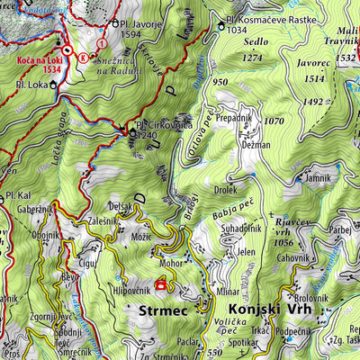 Planinska zveza Slovenije Kamnik - Savinja Alps - 1:50.000 PZS digital map