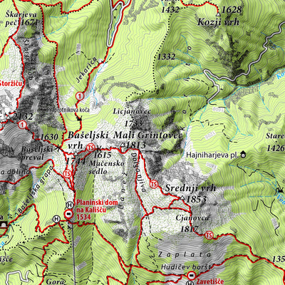 Planinska zveza Slovenije Karavanke - central part 1:50.000 PZS digital map