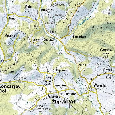 Planinska zveza Slovenije Lisca and Sevnica East 1:30.000 PZS digital map