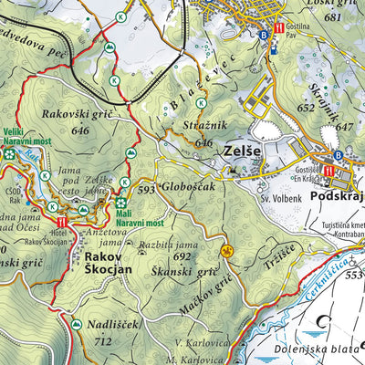 Planinska zveza Slovenije Notranjska s Snežnikom North 1:50.000 PZS digital map