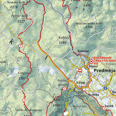 Planinska zveza Slovenije Slovenska Istra, Kras in okolica North-North 1 50.000 PZS digital map