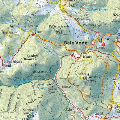 Planinska zveza Slovenije Smrekovec, Raduha, Olševa, Peca, Uršlja gora East 1:30.000 PZS digital map