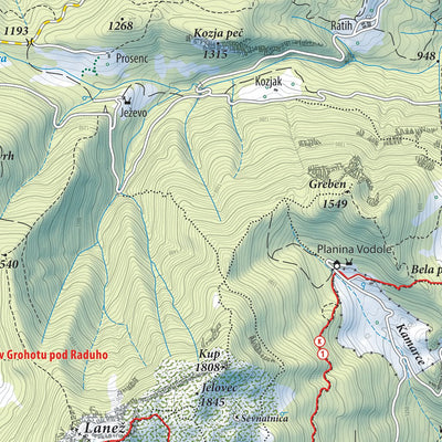 Planinska zveza Slovenije Smrekovec, Raduha, Olševa, Peca, Uršlja gora West 1:30.000 PZS digital map
