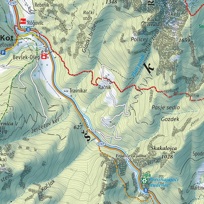 Planinska zveza Slovenije Smrekovec, Raduha, Olševa, Peca, Uršlja gora West 1:30.000 PZS digital map