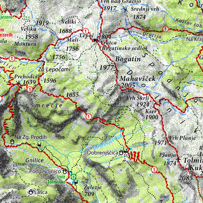 Planinska zveza Slovenije Triglavski narodni park 1:50.000 PZS digital map