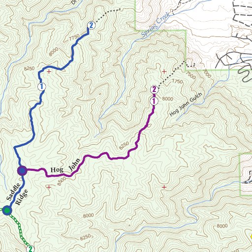 Trail Map Difficulty Ranges Trail Map#14 , Rampart Range Wildlands Area, Pikes Peak Region Series ...