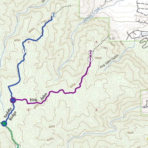 Trail Map#14 , Rampart Range Wildlands Area, Pikes Peak Region Series ...