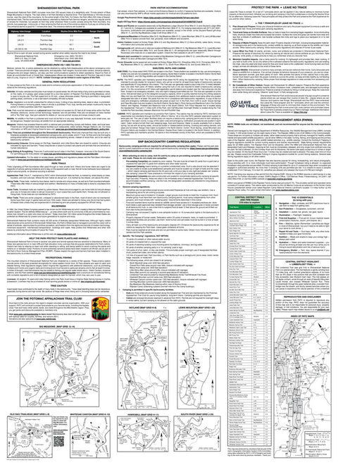 Shenandoah National Park Central District Map 10 Back (v23.2) Preview 1