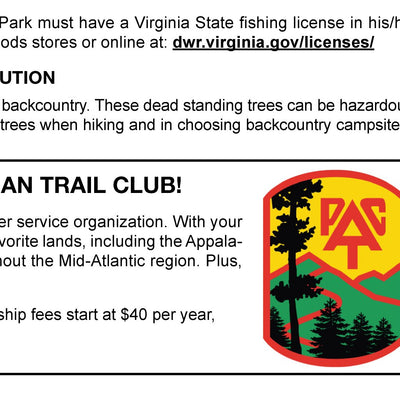 Shenandoah National Park Central District Map 10 Back (v23.2) Preview 3