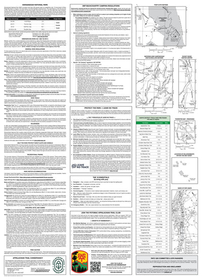 Shenandoah National Park North District Map 9 Back Preview 1
