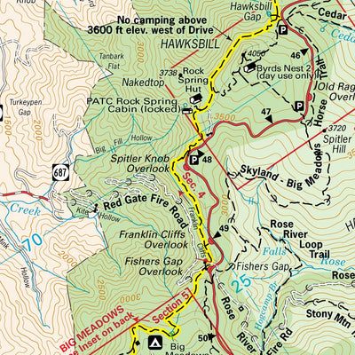 Shenandoah National Park Central District Map 10 Front Preview 2
