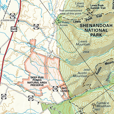 Shenandoah National Park South District Map Front Preview 2