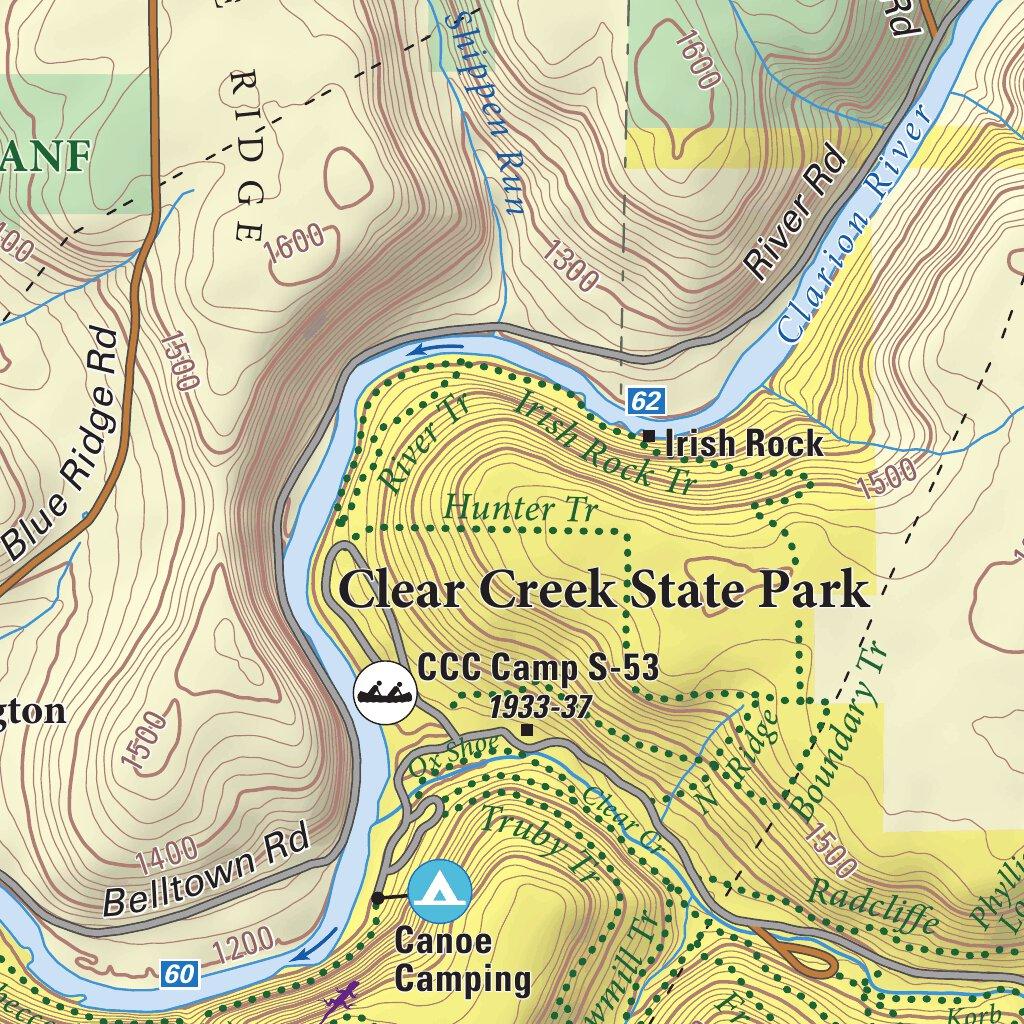 Cook Forest Clear Creek Allegheny - Purple Lizard Maps Cook Forest Clear Creek Allegheny National Forest Bundle 38493751083164 