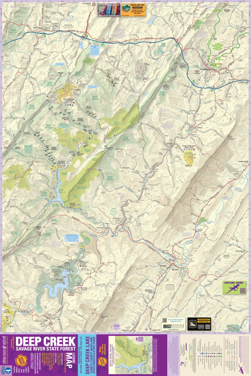Deep Creek - Savage River State Forest Lizard Map, MD by Purple