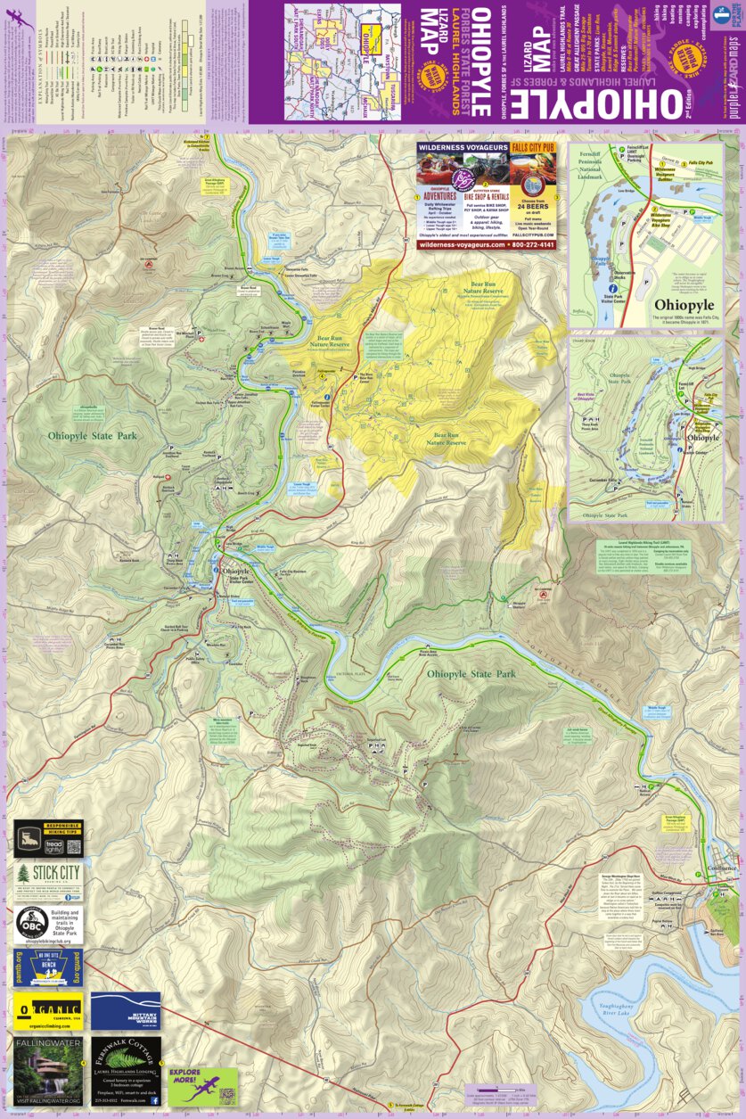 Ohiopyle State Park Purple Lizard Map, PA by Purple Lizard Maps ...