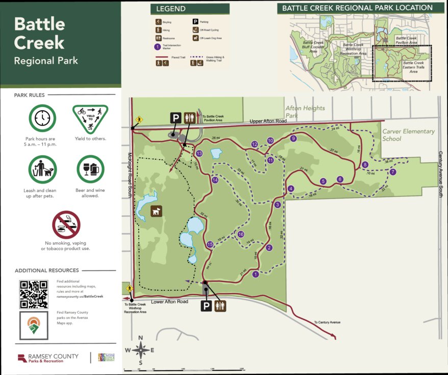 Battle Creek Regional Park Eastern Trails Area Map by Ramsey County ...