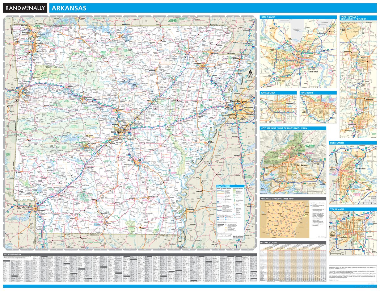Rand McNally Arkansas State Map - Rand Mcnally Publishing Rand Mcnally Arkansas State Map Digital Map 38594712010908 