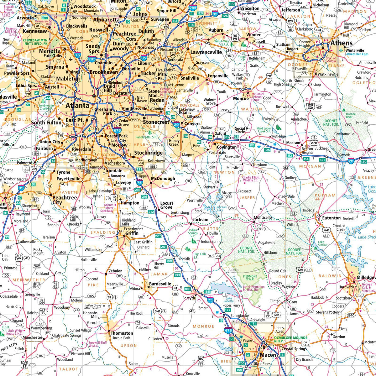 Ga Mathabatha Map Rand McNally Georgia State Map by Rand McNally Publishing | Avenza Maps