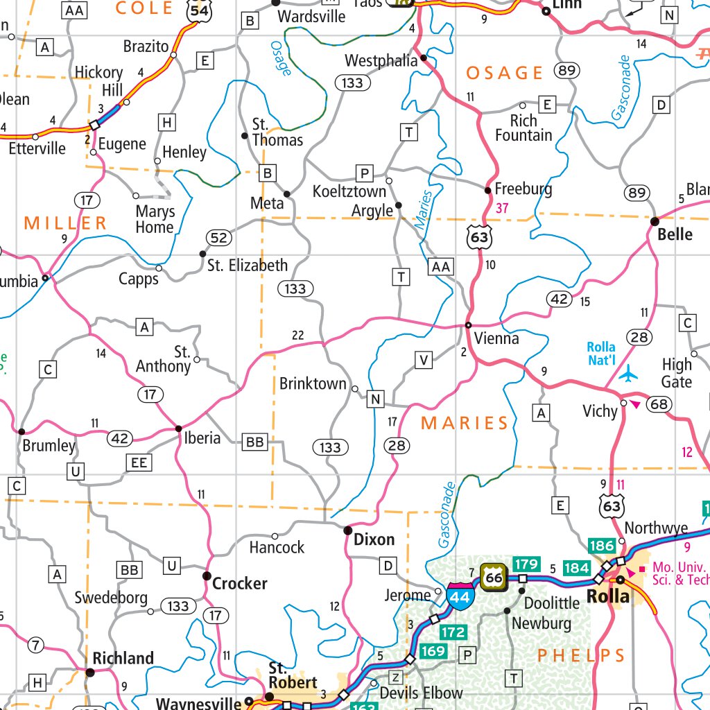 Rand McNally Missouri State Map by Rand McNally Publishing | Avenza Maps