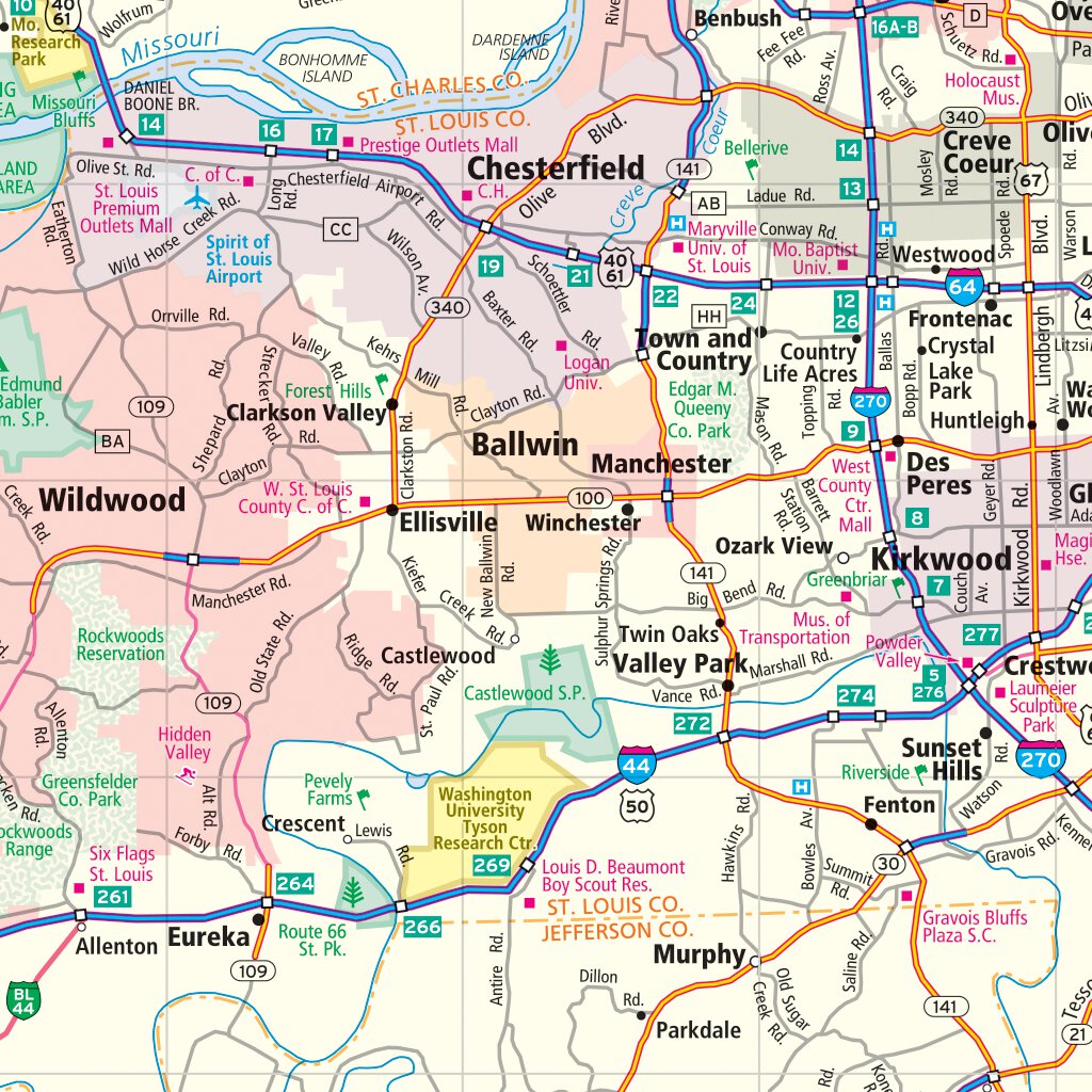 Rand McNally Missouri State Map by Rand McNally Publishing | Avenza Maps
