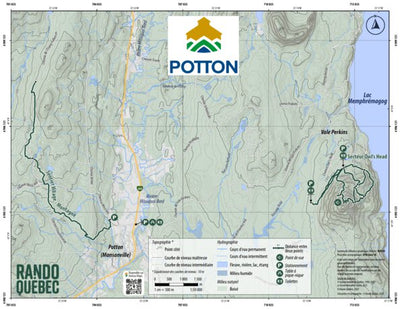 Rando Québec Canton de Potton: Secteur Owl's Head et Mansonville digital map