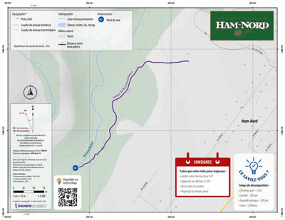Rando Québec Carte sentiers | Sentier du Ruisseau Demers | Ham-Nord digital map
