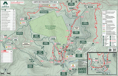 Rando Québec ÉTÉ – Carte des sentiers – Parc du Massif du Sud digital map