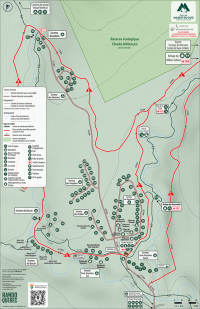 HÉBERGEMENTS ÉTÉ 2025 – Cartes de secteurs – Parc du Massif du Sud Preview 1