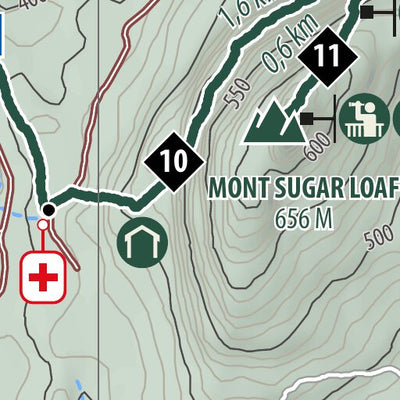 Rando Québec Parc des Appalaches | Carte secteur Mont-Sugar Loaf digital map