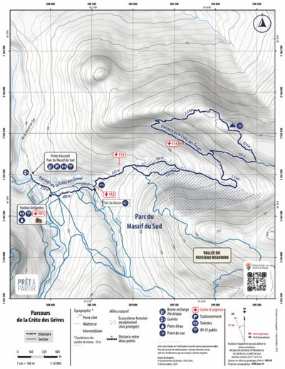 Rando Québec Prêt-à-Partir | Parcours de la crête des Grives | HIVER digital map