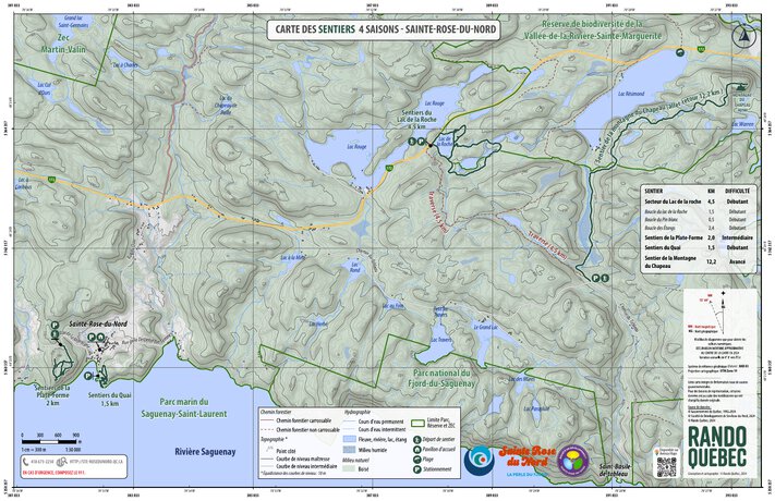 Sainte-Rose-du-Nord | Carte générale Map by Rando Quebec | Avenza Maps