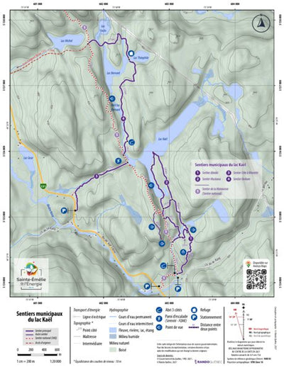 Rando Québec Sentiers municipaux du lac Kaël | Sainte-Émélie-de-l’Énergie digital map
