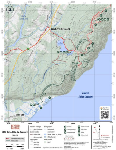 Rando Québec SNQ | Carte Région de Québec 38 digital map