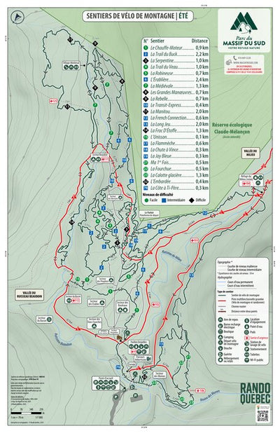 VÉLO DE MONTAGNE – Carte des sentiers – Parc du Massif du Sud Preview 1