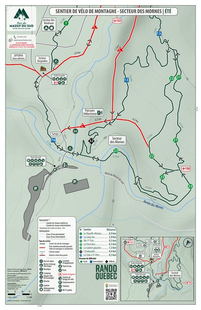 VÉLO DE MONTAGNE – Carte des sentiers secteur des Mornes – Parc du Massif du Sud Preview 1