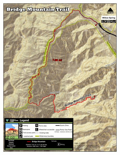 Red Rock Canyon National Conservation Area Bridge Mountain Trail digital map