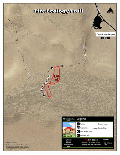 Red Rock Canyon National Conservation Area Fire Ecology Trail digital map