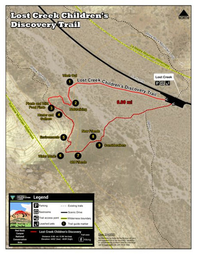 Red Rock Canyon National Conservation Area Lost Creek Children's Discovery Trail digital map