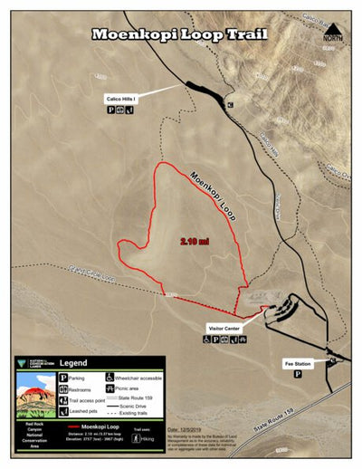 Red Rock Canyon National Conservation Area Moenkopi Loop Trail digital map