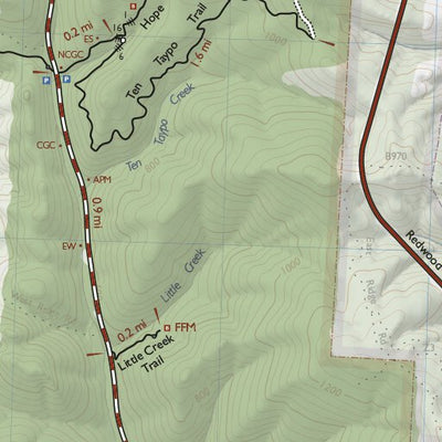 Redwood Hikes Press Prairie Creek Redwoods State Park digital map