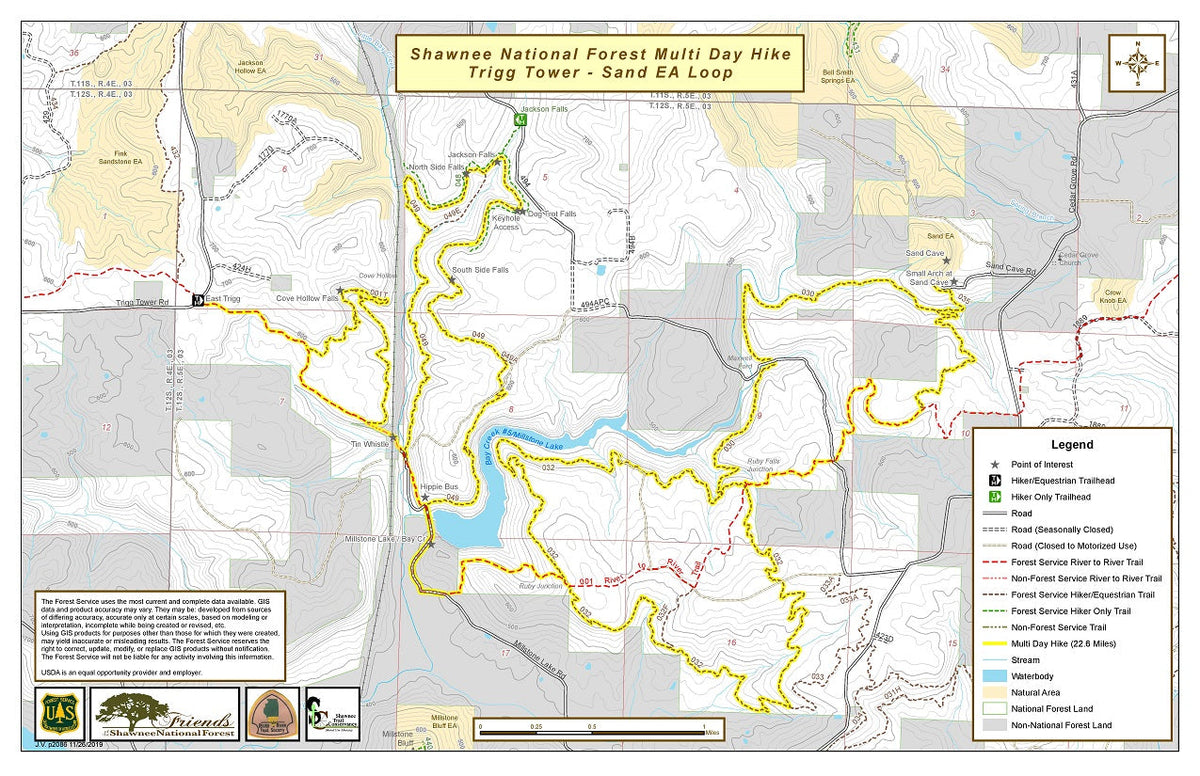 Trigg Tower Sand Cave MultiDay Hike Map by River to River Trail Society ...