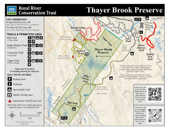 RRCT 2024 Thayer Brook Preserve Kiosk Map by Royal River Conservation ...