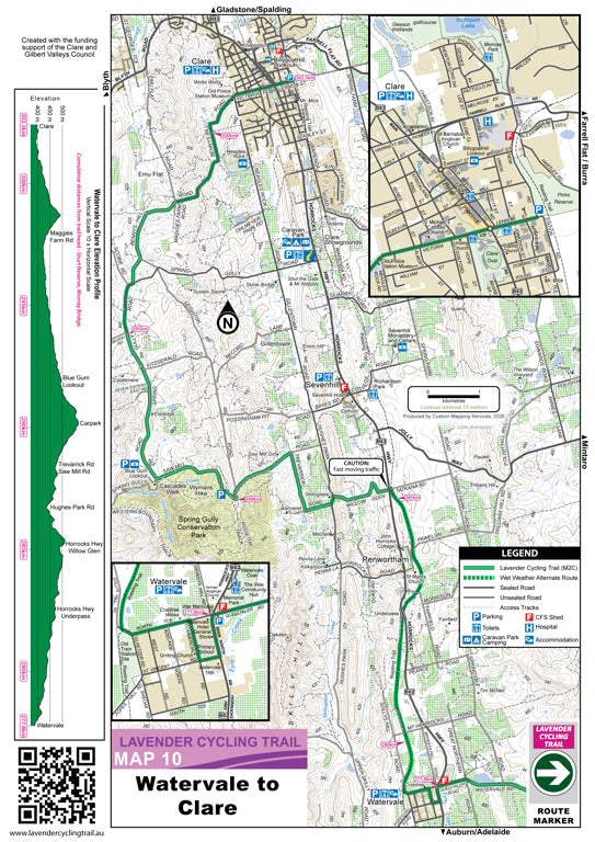 Lavender Cycling Trail Map 10 - Watervale to Clare by SA Recreation ...