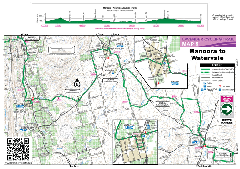 Lavender Cycling Trail Map 9 - Manoora to Watervale by SA Recreation ...