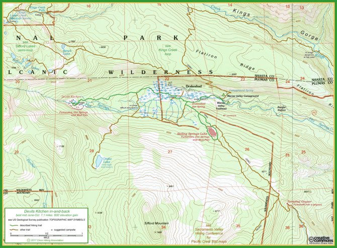 Devils Kitchen trail Map by Sacramento Valley Hiking Conference ...