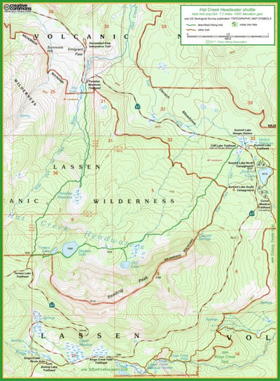 Sacramento Valley Hiking Conference Hat Creek Headwaters trail map digital map