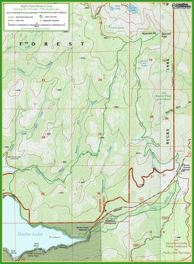 Sacramento Valley Hiking Conference Right Hand Branch trail map digital map