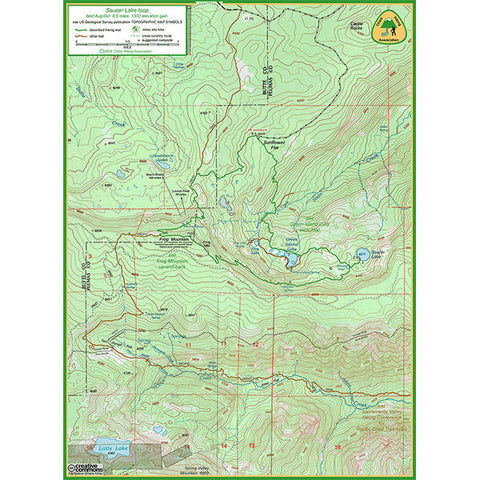 Sacramento Valley Hiking Conference Saucer Lake topo digital map