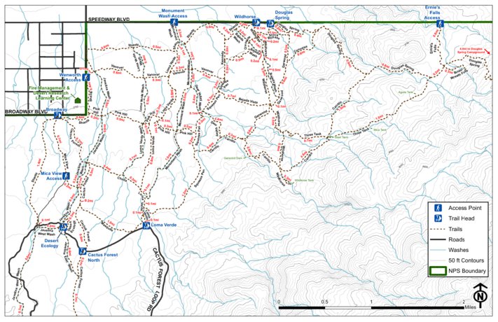 Saguaro National Park Cactus Forest map by Saguaro National Park ...